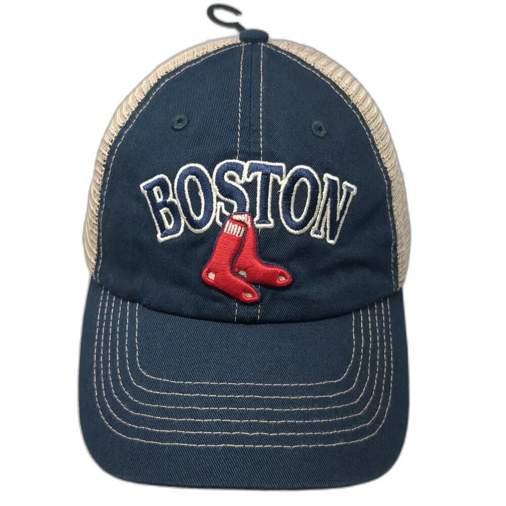 Fan Favorite MLB Boston Red Sox Trucker Hat Blue One Size Snapback Mesh Logo